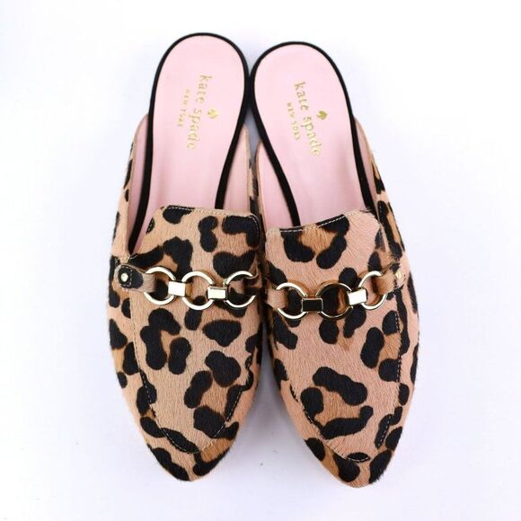NIB Kate Spade CECE TOO Calf Hair Leopard Loafers Mules 6 $295+ - Picture 5 of 12